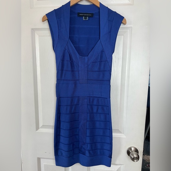 French connection blue bandage dress - Picture 2 of 7